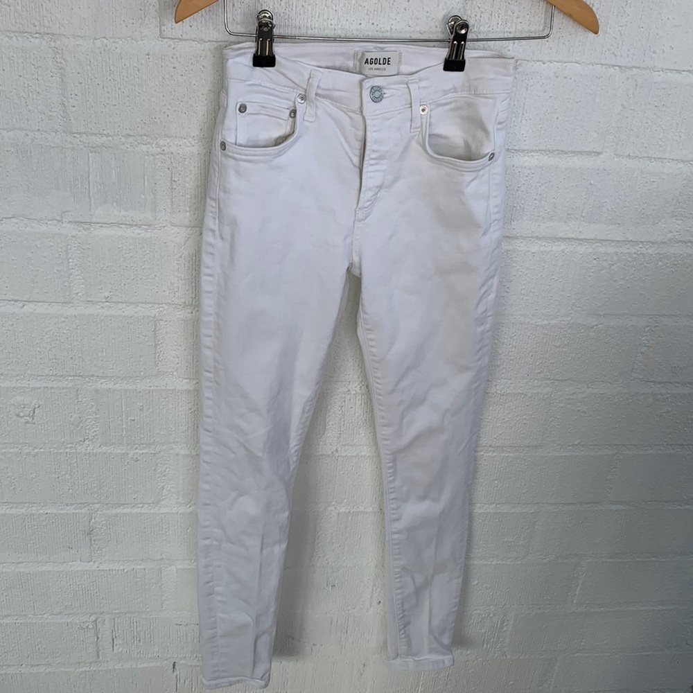 AGOLDE Sophie High Rise Ankle White Skinny Jeans sz 24